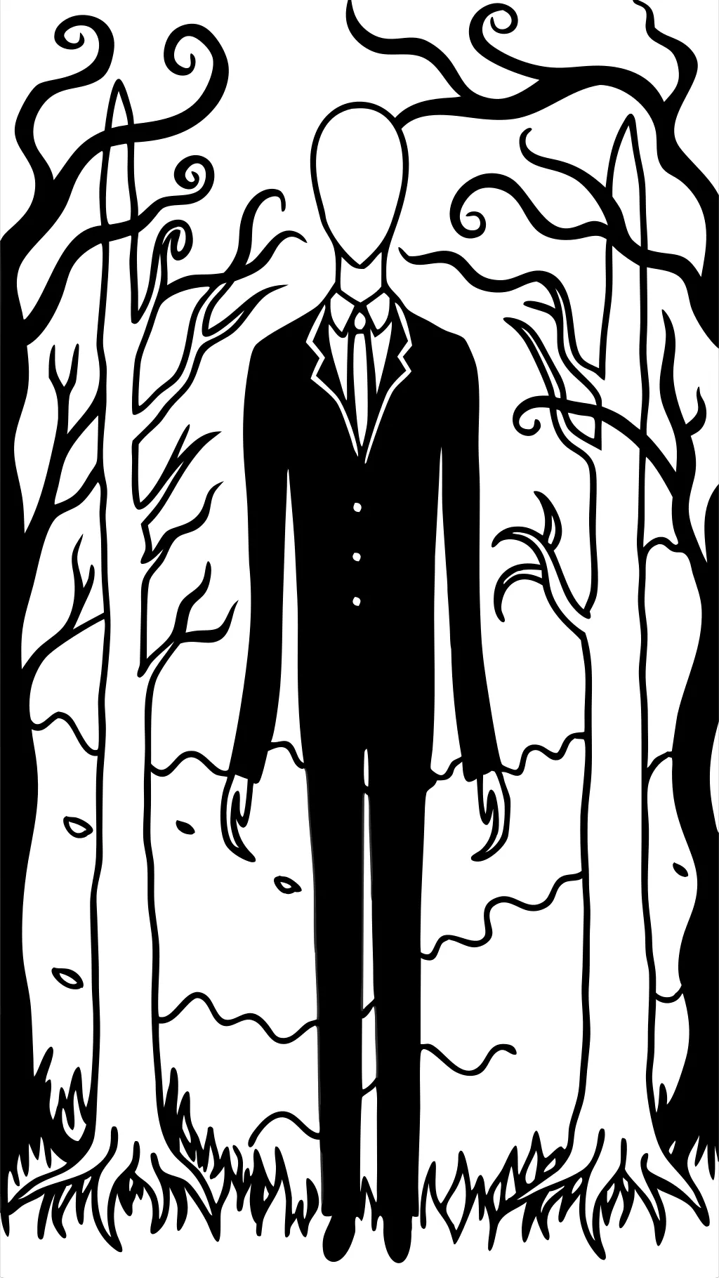 slender man coloring pages